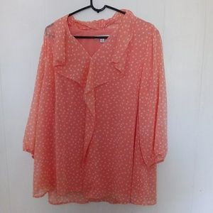 Liz Claiborne 1X coral blouse